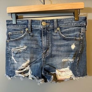 American Eagle Hi Rise Shortie Short Shorts with American Flag Pockets